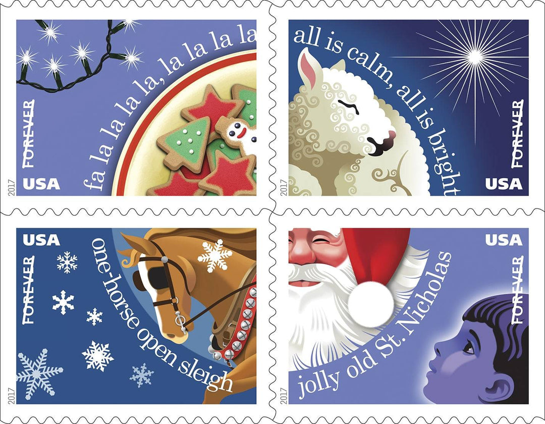 5 Ice Skating Forever Postage Stamps // Ice Skating Couple // Winter  Christmas Holiday Forever Stamps for Mailing