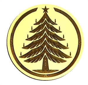 Christmas Tree #3 Wax Seal Stamp, Woodcut Design- Made in USA- LetterSeals.com
