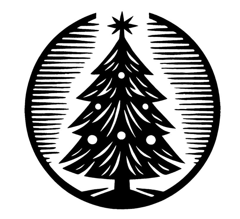 Christmas Tree Wax Seal Stamp, Woodcut Design- Made in USA- LetterSeals.com