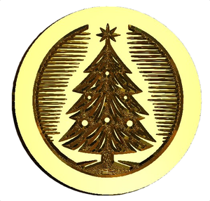 Christmas Tree Wax Seal Stamp, Woodcut Design- Made in USA- LetterSeals.com
