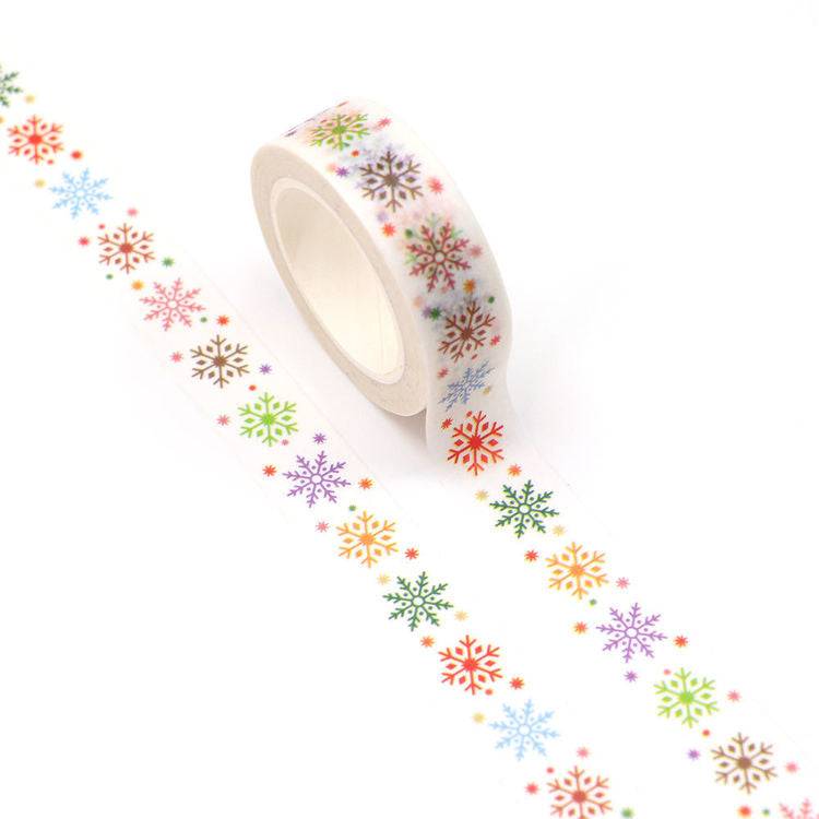 Colored Snowlakes Washi Tape-LetterSeals.com