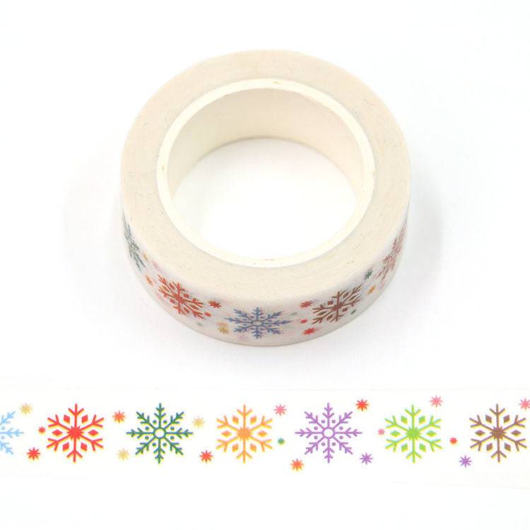 Colored Snowlakes Washi Tape-LetterSeals.com