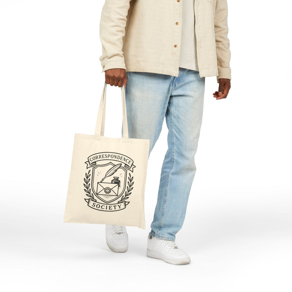 Correspondence Society Cotton Canvas Tote Bag | Eco-Friendly Shopping Bag-LetterSeals.com