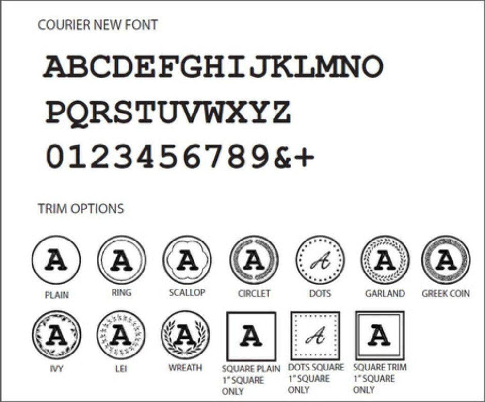 Courier New Initial Wax Seal Stamp- Made in USA- LetterSeals.com