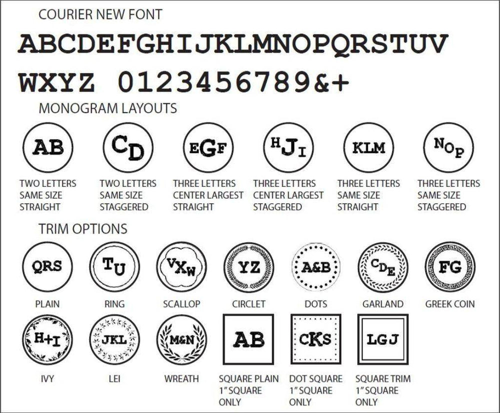 Courier New Monogram Wax Seal Stamp- Made in USA- LetterSeals.com