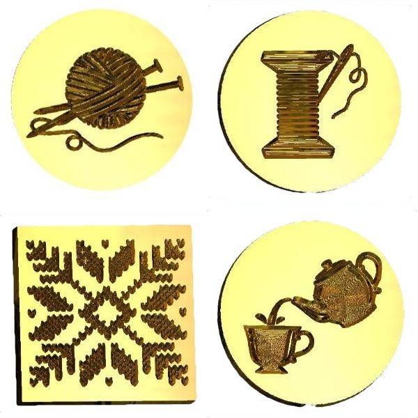 Cozy: Knitting, Sewing, Coffee & Tea Design Wax Seal Stamps- Made in USA- LetterSeals.com
