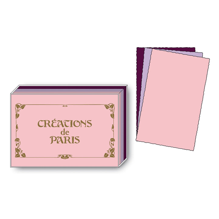 Création de Paris Deckled Note card Matching Color Sets |12 Card Boxed Set | 6 Color Set Choices | Rossi 1931 Italian Stationery-LetterSeals.com