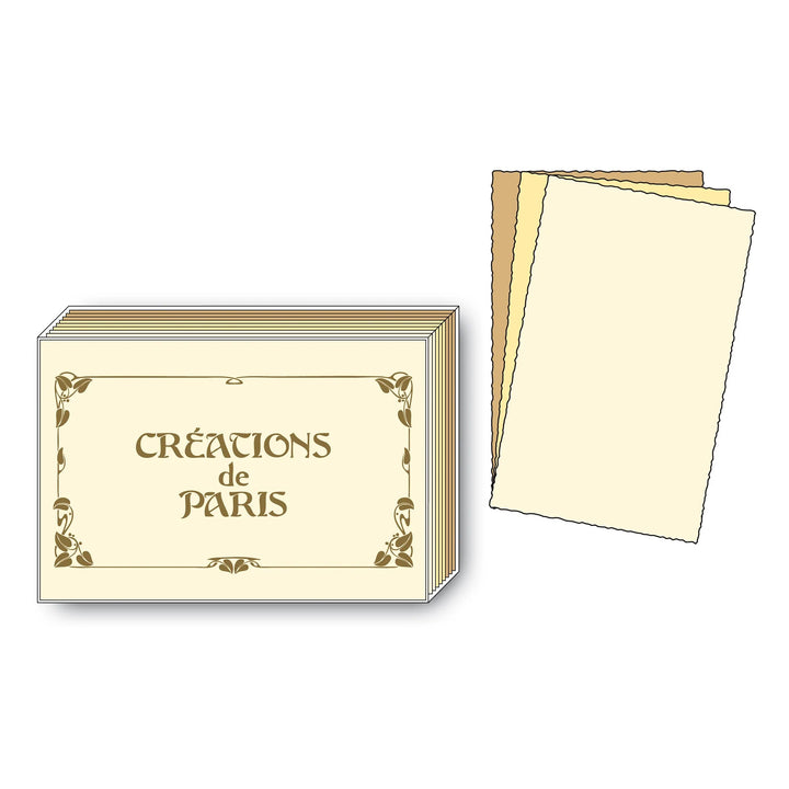 Création de Paris Deckled Note card Matching Color Sets |12 Card Boxed Set | 6 Color Set Choices | Rossi 1931 Italian Stationery-LetterSeals.com