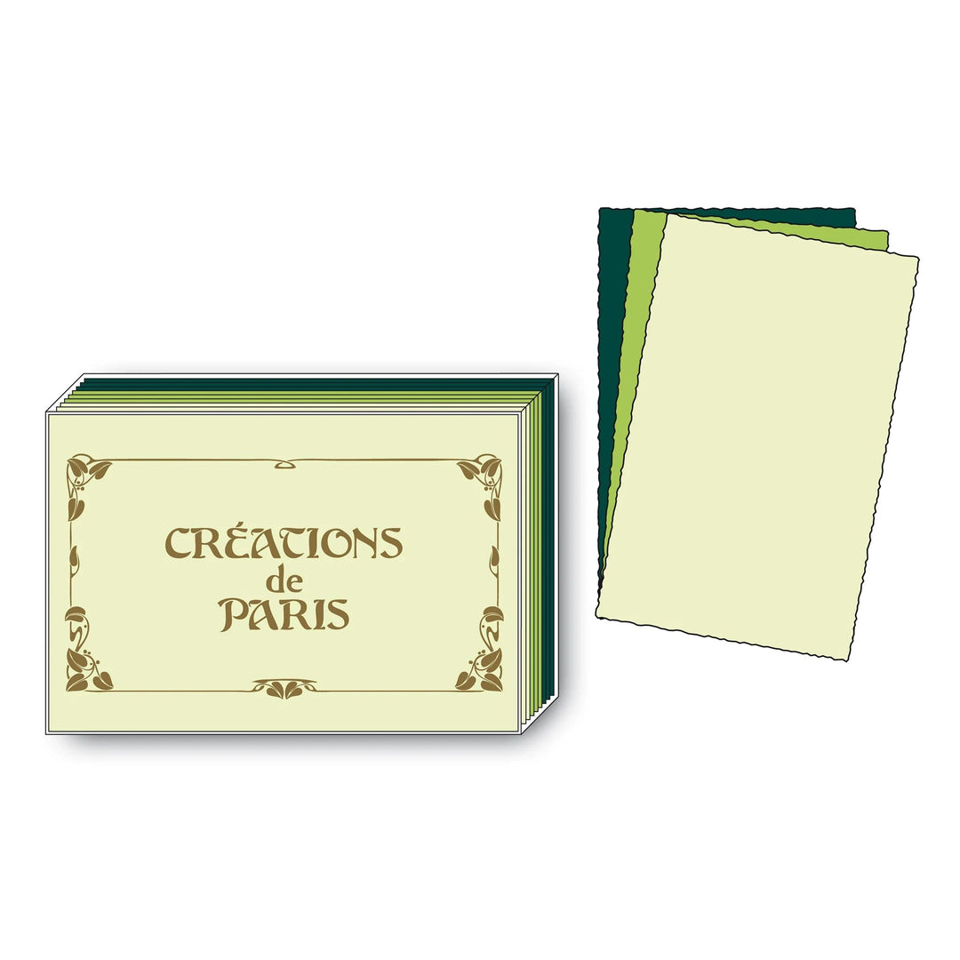 Création de Paris Deckled Note card Matching Color Sets |12 Card Boxed Set | 6 Color Set Choices | Rossi 1931 Italian Stationery-LetterSeals.com