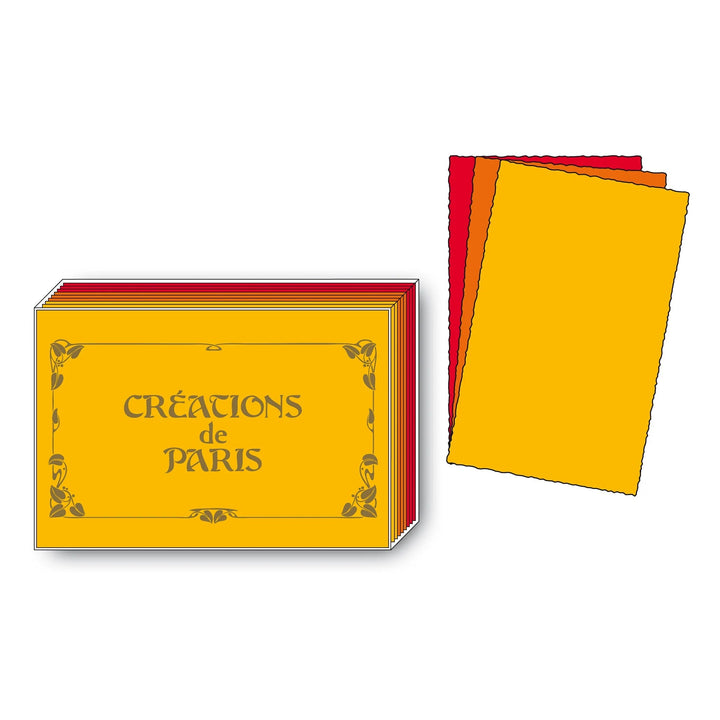 Création de Paris Deckled Note card Matching Color Sets |12 Card Boxed Set | 6 Color Set Choices | Rossi 1931 Italian Stationery-LetterSeals.com