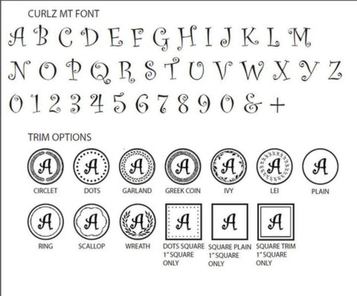 Curlz MT Initial Wax Seal Stamp- Made in USA- LetterSeals.com