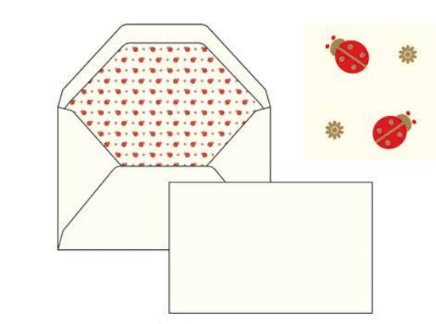 Ladybug foil embossed italian notecards letterseals.com