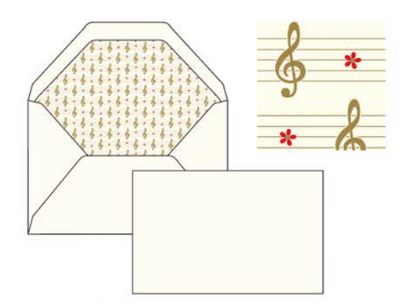 Treble clef foil embossed italian notecards letterseals.com