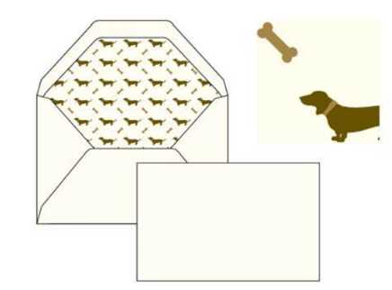 Dog Bone foil embossed italian notecards letterseals.com