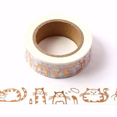 Foil Kitties Washi Tape-LetterSeals.com