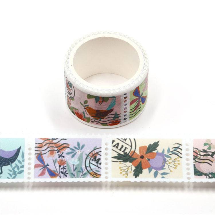 Folk Art Nature Postage Themed Washi Tape-LetterSeals.com