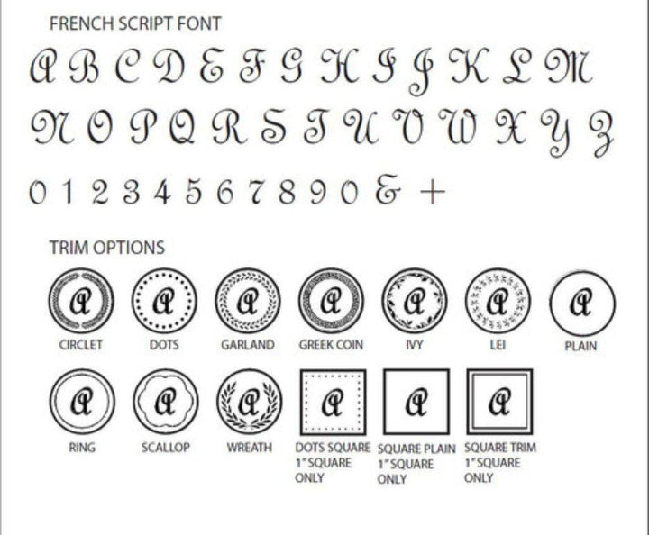 French Script Initial Wax Seal Stamp- Made in USA- LetterSeals.com