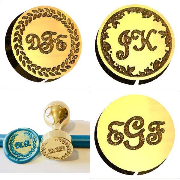 French Script Monogram Wax Seal Stamp- Made in USA- LetterSeals.com