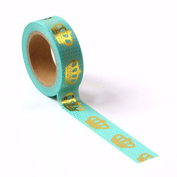 Gold Foil Crown Washi Tape-LetterSeals.com