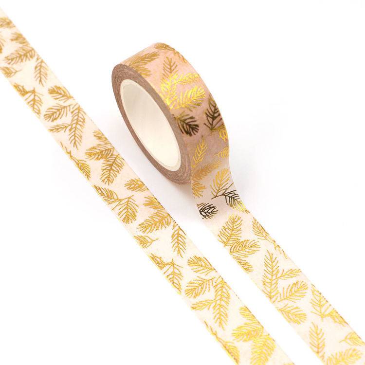 Gold Foil Pine Needle Washi Tape-LetterSeals.com