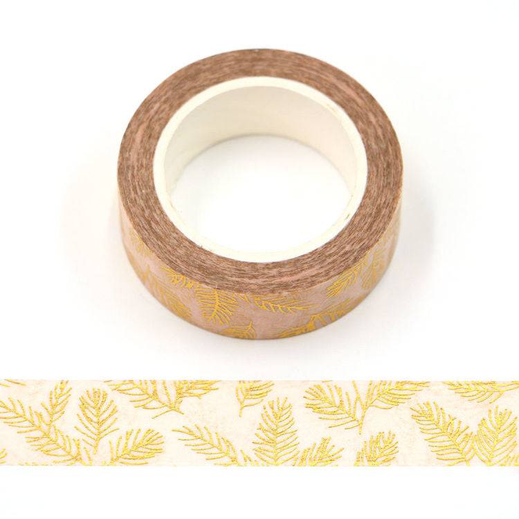 Gold Foil Pine Needle Washi Tape-LetterSeals.com