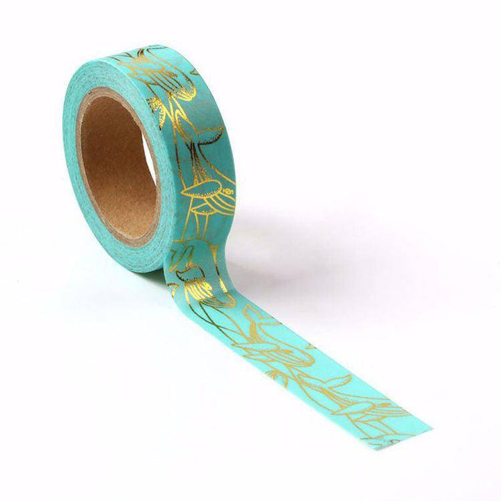 Gold Foil Whales Washi Tape-LetterSeals.com