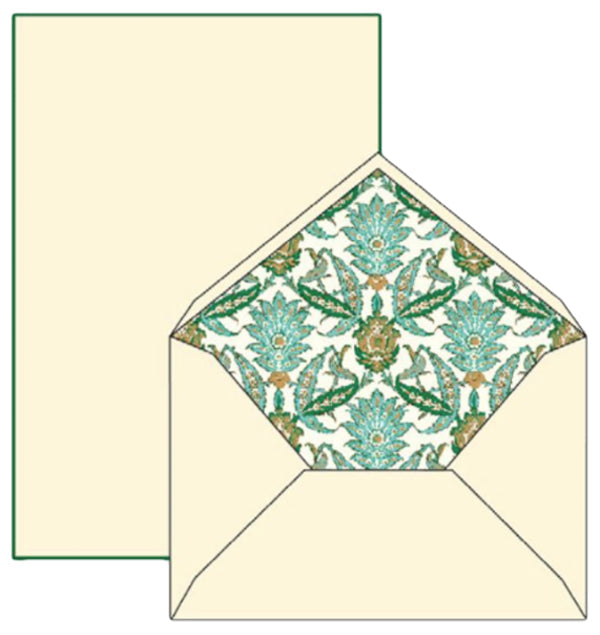 Green Arabesque Pattern | Rossi 1931 Italian Stationery-LetterSeals.com