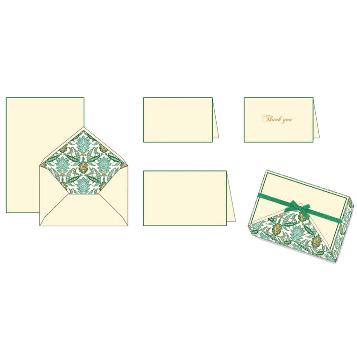 Green Arabesque Pattern | Rossi 1931 Italian Stationery-LetterSeals.com