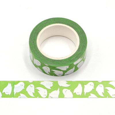 Green Foil Ghost Washi Tape-LetterSeals.com