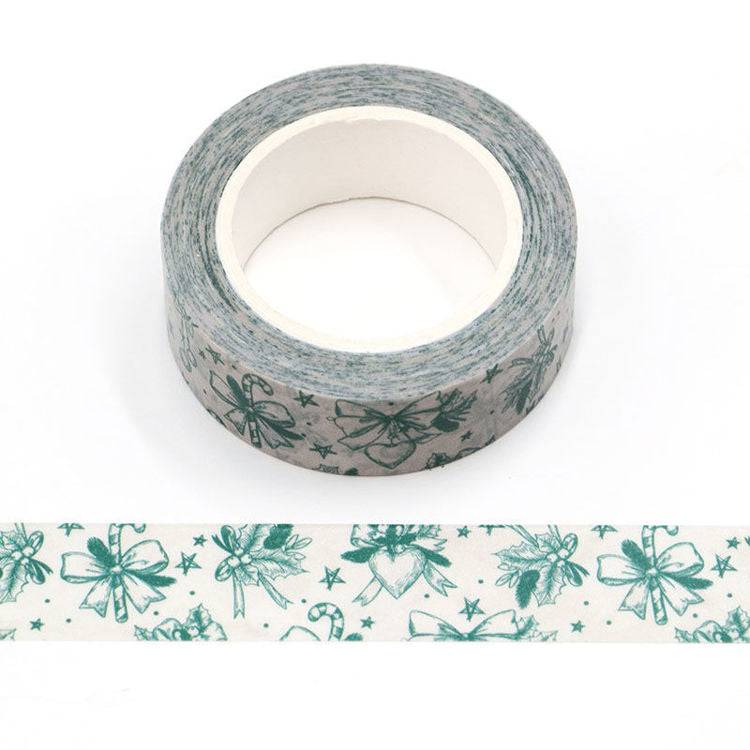 Green Retro Winter Christmas Designs Ornaments Washi Tape-LetterSeals.com