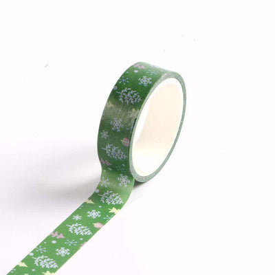 Green Winter Forest Washi Tape-LetterSeals.com