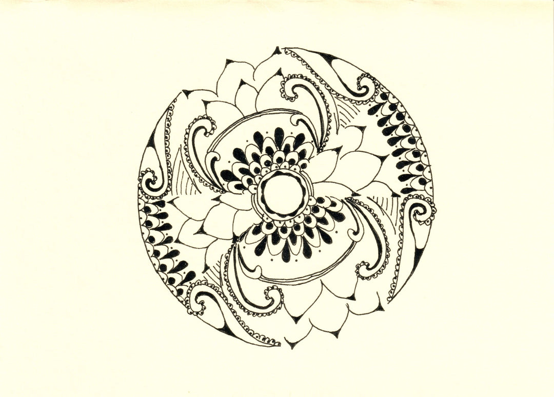 Hand Drawn Mandala Note Cards-LetterSeals.com