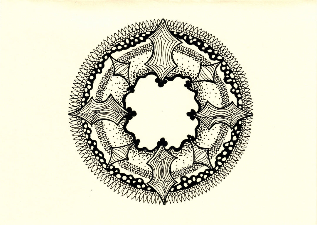Hand Drawn Mandala Note Cards-LetterSeals.com