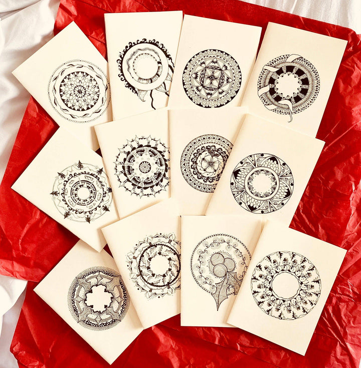 Hand Drawn Mandala Note Cards-LetterSeals.com