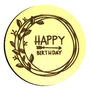 Happy Birthday Wreath Wax Seal Stamp- Made in USA- LetterSeals.com