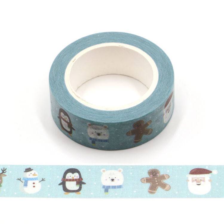 Happy Christmas Faces Washi Tape-LetterSeals.com