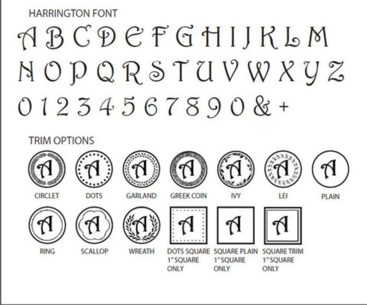 Harrington Initial Wax Seal Stamp- Made in USA- LetterSeals.com