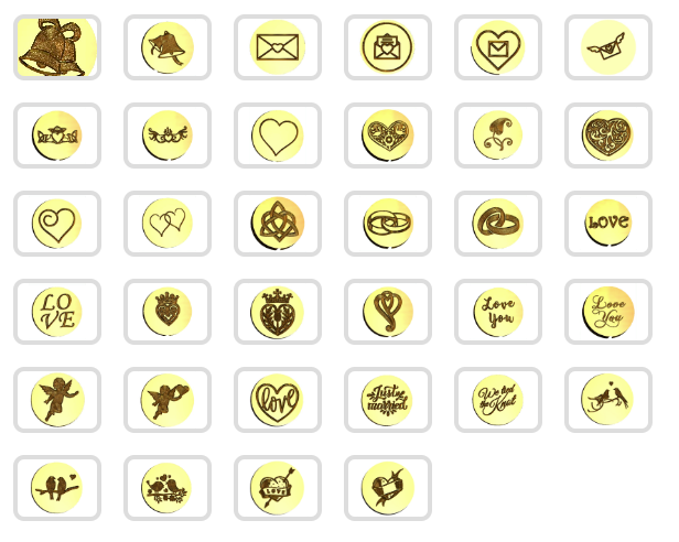 Hearts, Love, & Wedding Design Wax Seal Stamps- Made in USA- LetterSeals.com