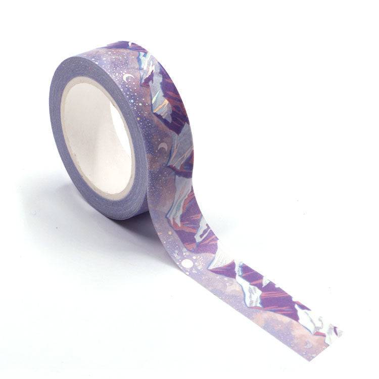 Holographic Foil Snowy Mountains Washi Tape-LetterSeals.com