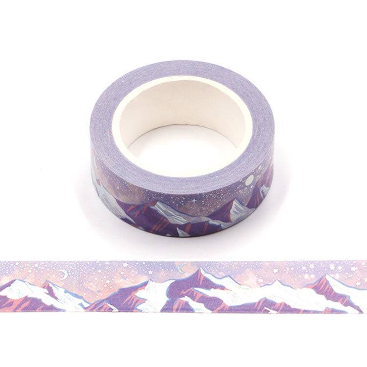 Holographic Foil Snowy Mountains Washi Tape-LetterSeals.com
