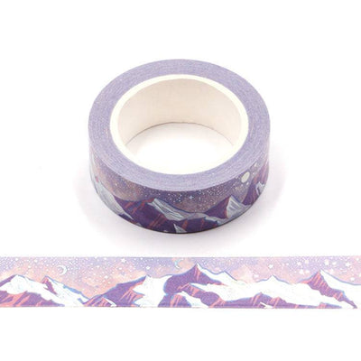 Holographic Foil Snowy Mountains Washi Tape-LetterSeals.com