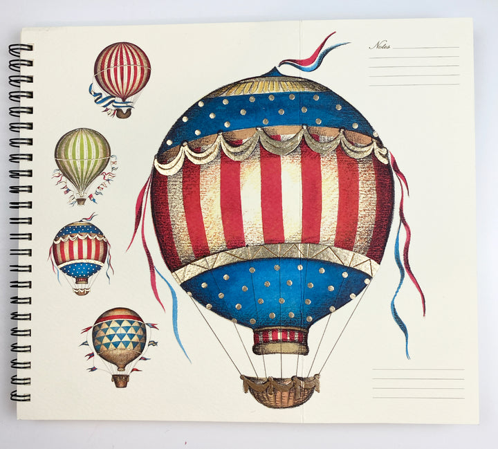 Hot Air Balloons Spiral Bound Notebook | Rossi 1931-LetterSeals.com