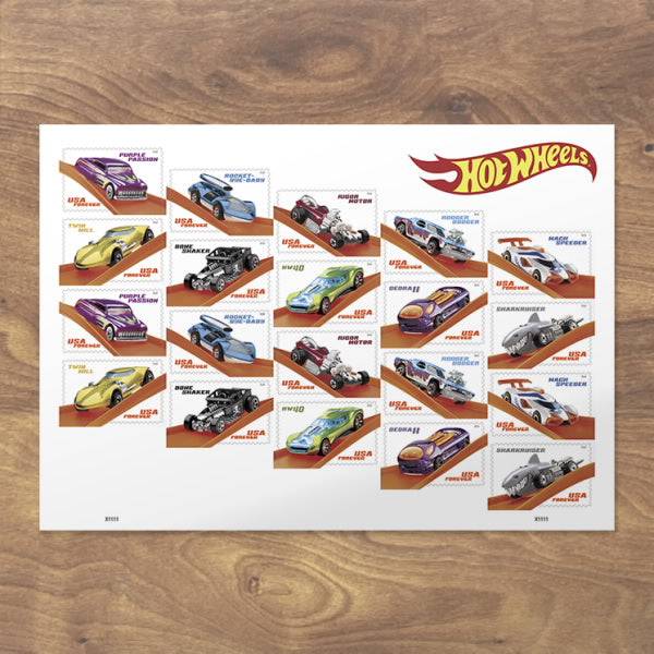 Hot Wheels Forever 1st Class Postage-LetterSeals.com