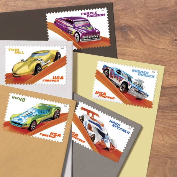 Hot Wheels Forever 1st Class Postage-LetterSeals.com