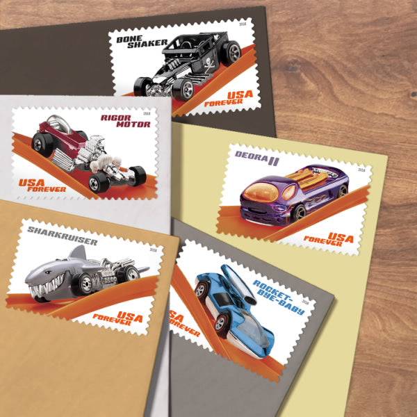 Hot Wheels Forever 1st Class Postage-LetterSeals.com