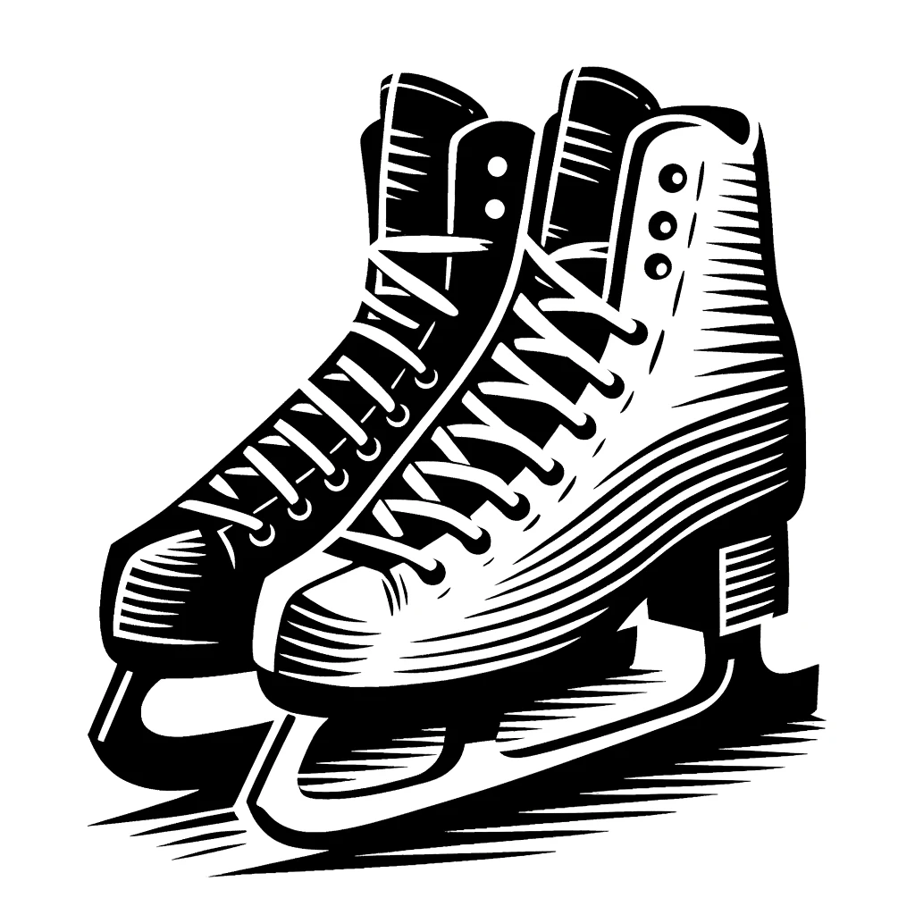 Ice Skates Wax Seal Stamp, Woodcut Design- Made in USA- LetterSeals.com