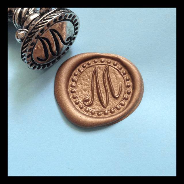 Italian Crafted Silver Script Initial Wax Seal Stamp-LetterSeals.com