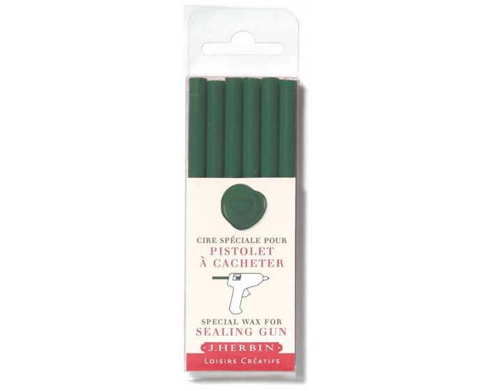 Dark green j. herbin french glue gun sealing wax from letterseals.com