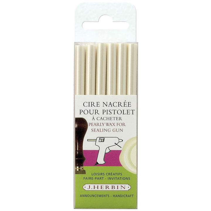 Ivory pearl j. herbin french glue gun sealing wax from letterseals.com
