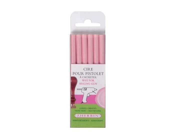 pink pearl j. herbin french glue gun sealing wax from letterseals.com